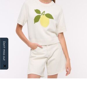 Abercrombie & Fitch White Sweater with Lemon Motif
